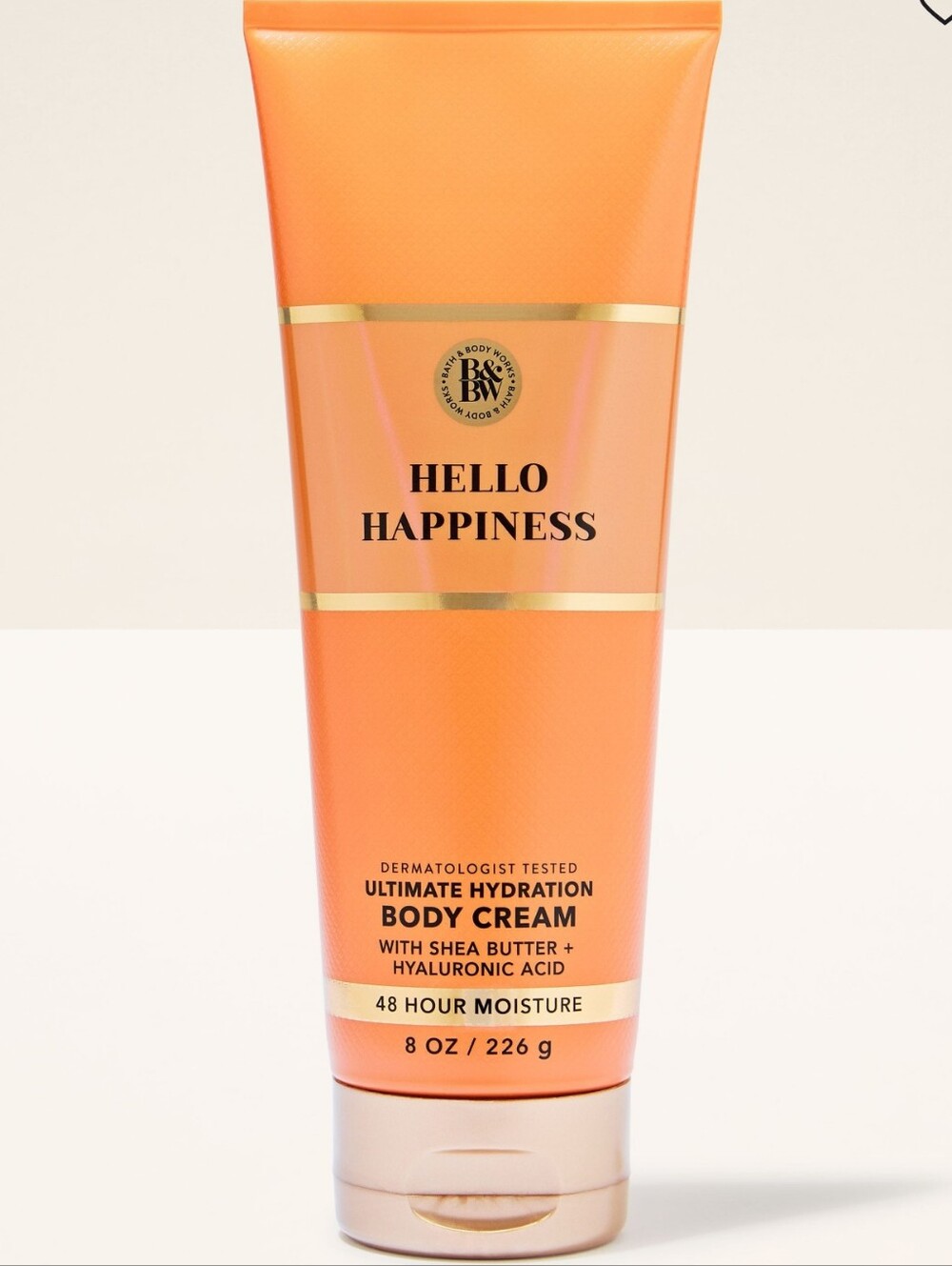Bath & Body Works Hello Happiness Body Cream 8oz NEW Rare